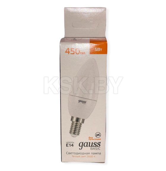 Лампа светодиод. Elementary Basic E14 5W 220в.3000K C37 Gauss (10301152) 