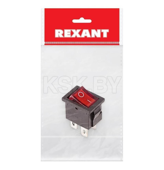 Выключатель клавишный 250V 6А (4с) ON-OFF красный с подсветкой Mini (RWB-207, SC-768)  REXANT (36-2190-1) 