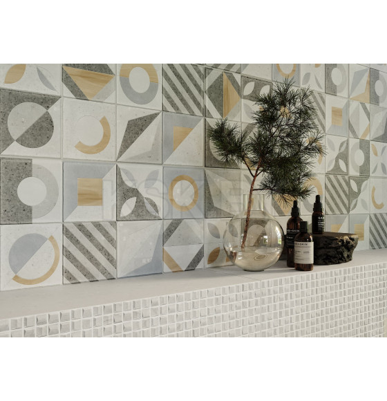 Декор Supreme grey mosaic wall 02 250х600 мм., 1 сорт