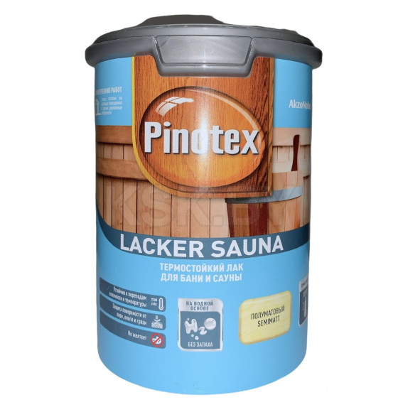 Декоративно-защитный Лак декоративно-защитный Pinotex Lacker Sauna 20 полуматовый ,  1 л (5254107) 