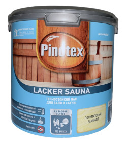 Декоративно-защитный Лак декоративно-защитный Pinotex Lacker Sauna 20 полуматовый ,  2,7 л