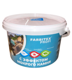 Лак акриловый Farbitex PROFI с эффектом мокрого камня,  2,5 кг