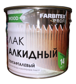 Лак алкидный Farbitex PROFI пентафталевый высокоглянцевый,  3 л