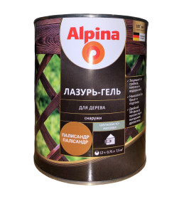 Лазурь-гель для дерева Alpina шелковисто-матовая, алкидное, палисандр 0,75 л / 0,66 кг