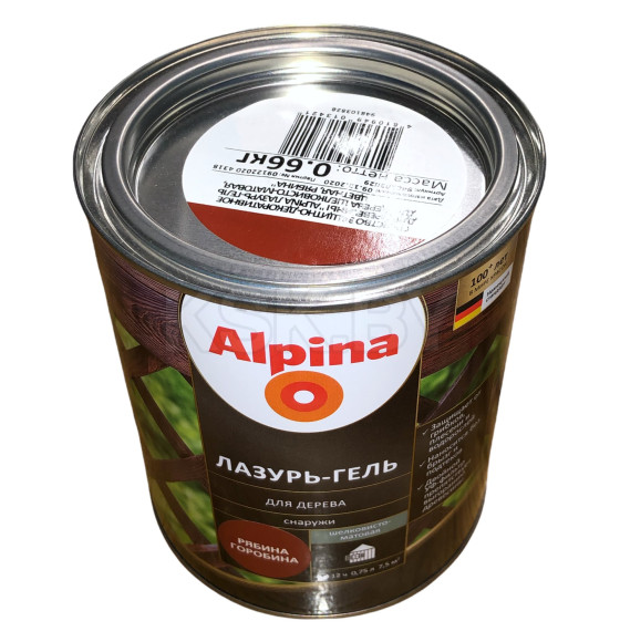 Лазурь-гель для дерева Alpina шелковисто-матовая, алкидное, рябина 0,75 л / 0,66 кг (948103829) 