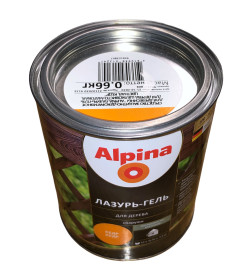 Лазурь-гель для дерева Alpina шелковисто-матовая, алкидное, кедр 0,75 л / 0,66 кг