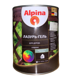 Лазурь-гель для дерева Alpina шелковисто-матовая, алкидное, бесцветное 0,75 л / 0,64 кг