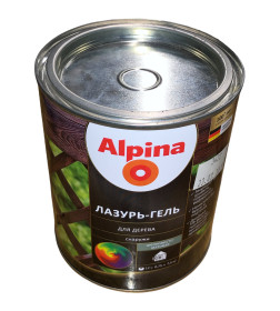 Лазурь-гель для дерева Alpina шелковисто-матовая, алкидное, бесцветное 0,75 л / 0,64 кг