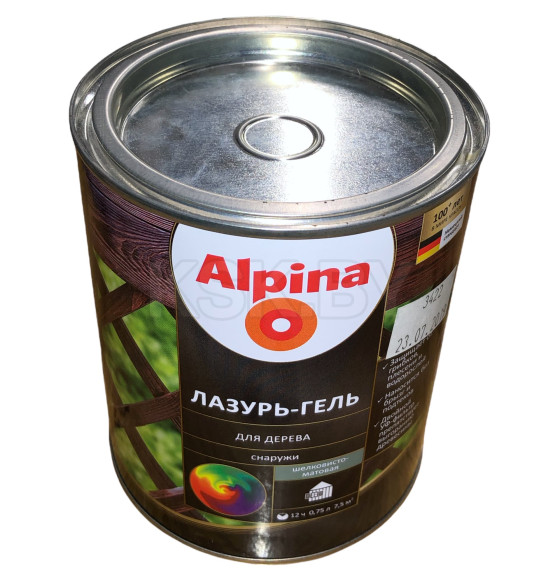 Лазурь-гель для дерева Alpina шелковисто-матовая, алкидное, бесцветное 0,75 л / 0,64 кг (948103781) 