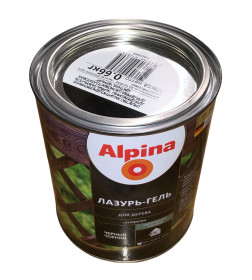 Лазурь-гель для дерева Alpina шелковисто-матовая, алкидное, чёрный 0,75 л / 0,66 кг