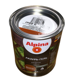 Лазурь-гель для дерева Alpina шелковисто-матовая, алкидное, махагон 0,75 л / 0,66 кг