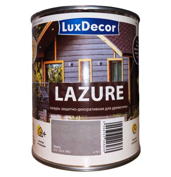 Лазурь для древесины LuxDecor 0.75 л. серый