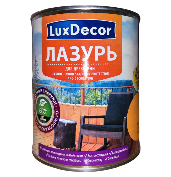 Лазурь для древесины LuxDecor 0.75 л. сосна