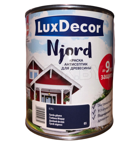 Краска антисептик для древесины Luxdecor Njord Далекий фьорд 0.75л. 