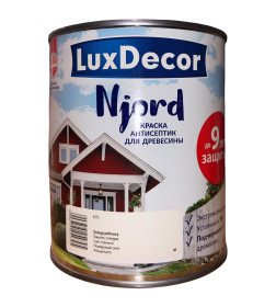 Краска антисептик для древесины Luxdecor Njord Полярный снег 0.75л. 