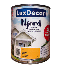 Краска антисептик для древесины Luxdecor Njord Зимнее солнце 0.75л. 