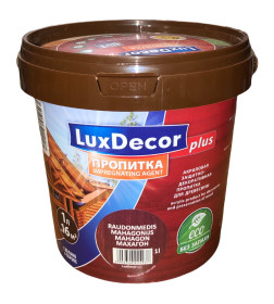 Пропитка декоративная для дерева LuxDecor махагон 1л. 