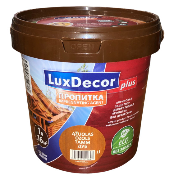 Пропитка декоративная для дерева LuxDecor дуб 1л. 