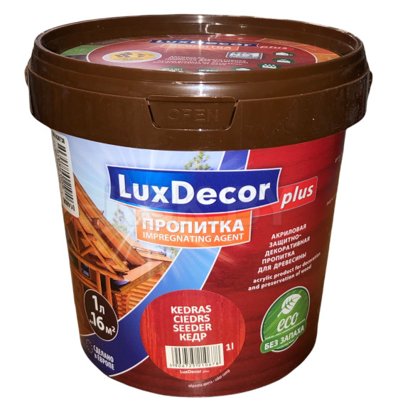 Пропитка декоративная для дерева LuxDecor кедр 1л. 