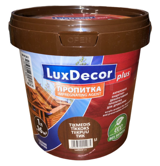 Пропитка декоративная для дерева LuxDecor тик 1л. 