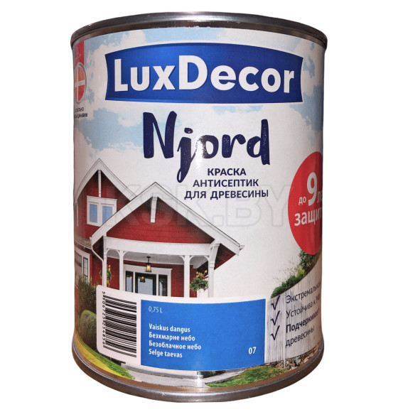 Краска антисептик для древесины Luxdecor Njord Безоблачное небо  0.75л.