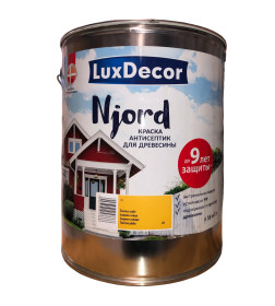 Краска антисептик для древесины Luxdecor Njord Зимнее солнце10л. 
