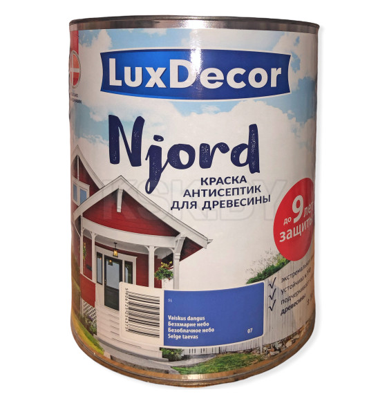 Краска антисептик для древесины Luxdecor Njord Безоблачное небо 5л. 