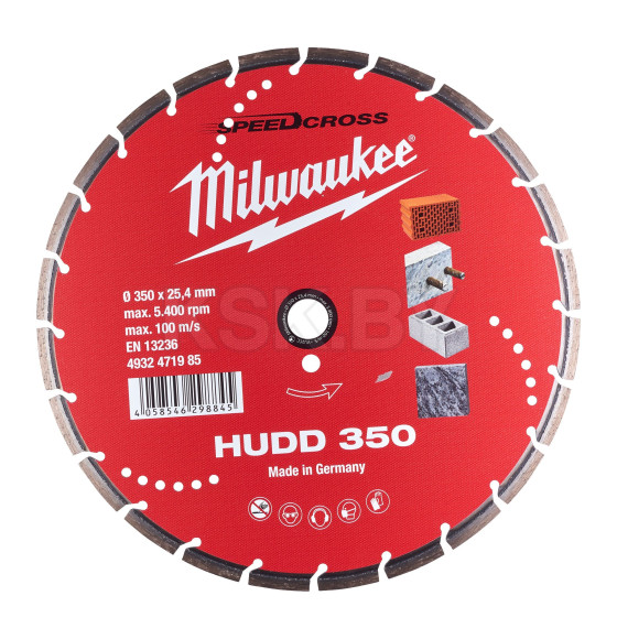 Диск алмазный 350х25,4мм Milwaukee Speedcross HUDD 350 (4932471985) 