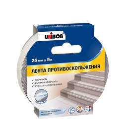 Клейкая лента противоскольжения 25мм х 5м, прозрачная UNIBOB