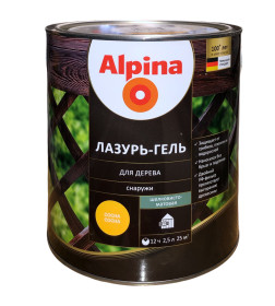 Лазурь-гель для дерева Alpina шелковисто-матовая, алкидное, сосна 2,5 л / 2,2 кг