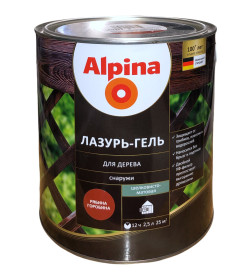 Лазурь-гель для дерева Alpina шелковисто-матовая, алкидное, рябина 2,5 л / 2,2 кг