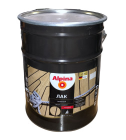 Лак алкидно-уретановый Alpina палубный глянцевый, бесцветный 10 л /8,90 кг
