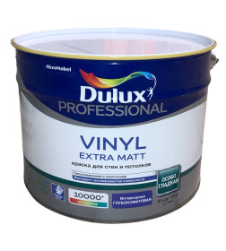 Краска водно-дисперсионная внутренняя DULUX Trade Vinyl Matt матовая белая, 10 л ( 14,6 кг), Россия