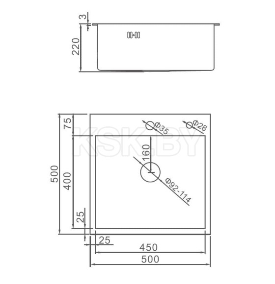 Мойка кухонная премиум GERHANS K35050  (K35050) 