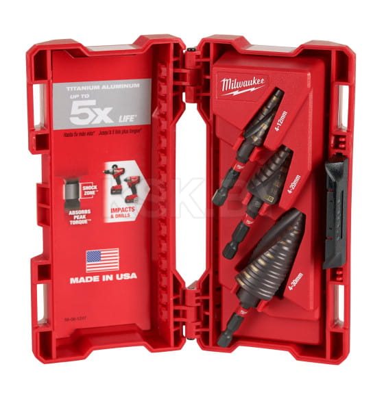 Набор ступенчатых сверл по металлу (3 шт.) SHOCKWAVE IMPACT DUTY Milwaukee 48899266 (48899266) 
