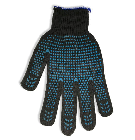 Перчатки трикотажные с ПВХ  х/б 10 кл. 160 текст. 19 размер , черные (00265) 