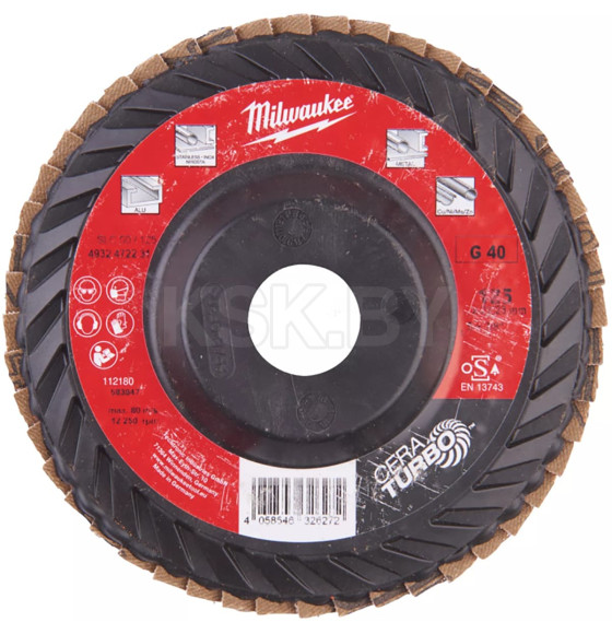 Круг лепестковый шлифовальный Milwaukee CERA TURBO LS50 G40 (4932472231) 