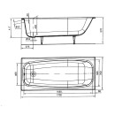 Ванна чугунная 170х70см УНИВЕРСАЛ  Грация (в комплекте с ножками) (17323) 
