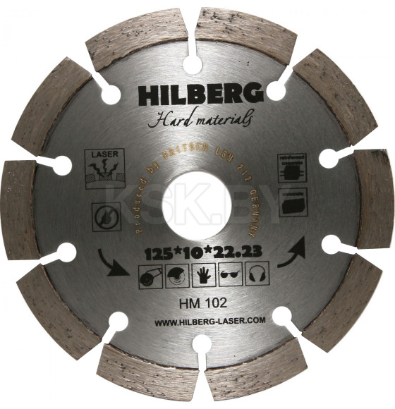 Диск алмазный 125х22,23мм Hilberg серия Hard Materials Laser (HM102) 