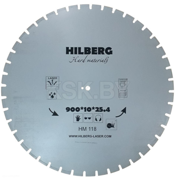 Диск алмазный отрезной Hilberg Hard Materials Лазер 900*10*25.4/12 mm (HM118) 