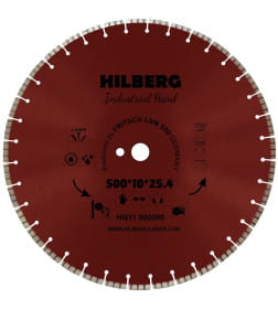 Диск алмазный отрезной Hilberg Industrial Hard 500*10*25.4/12 mm