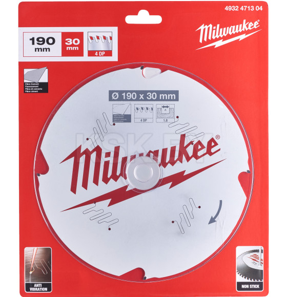 Диск пильный по фиброцементу 190x30x1,8x4 Milwaukee (4932471304) 