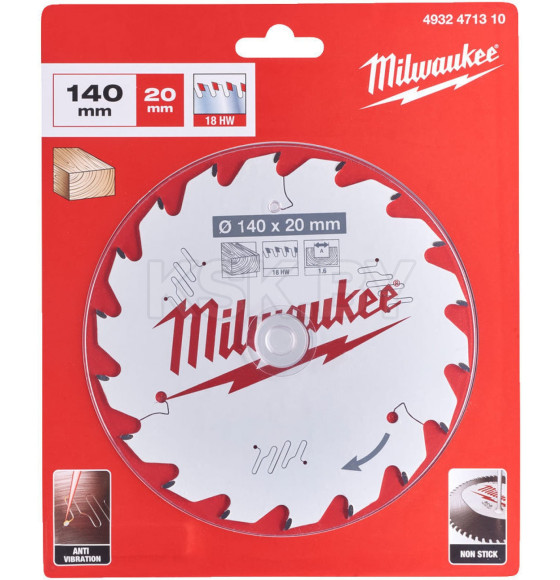 Диск пильный 140x20x1,6x18 Milwaukee (4932471310) 