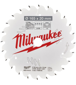 Диск пильный 165x20x1.6x24 Milwaukee