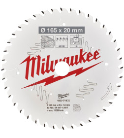 Диск пильный 165x20x1.6x40 Milwaukee