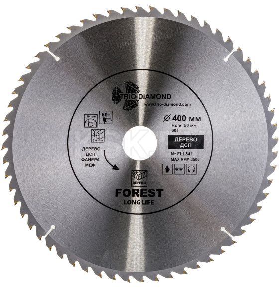 Диск пильный Trio-diamond 400 Forest Long Life 400*60T*50 mm (FLL841) 