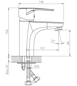 Смеситель для умывальника Decoroom, DR70011