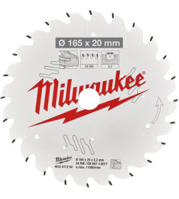 Диск пильный для циркулярок Milwaukee 165/20/2.2 Z24 ATB по дереву