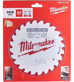 Диск пильный для циркулярок Milwaukee 165/20/2.2 Z24 ATB по дереву