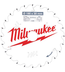 Диск пильный для циркулярок Milwaukee 190/30/1,6 Z24ATB